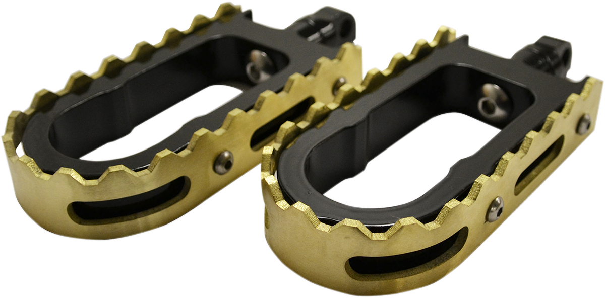 LA CHOPPERS BMX Footpegs - Black/Brass LA-7205-02B - PartsOutlet.com.au