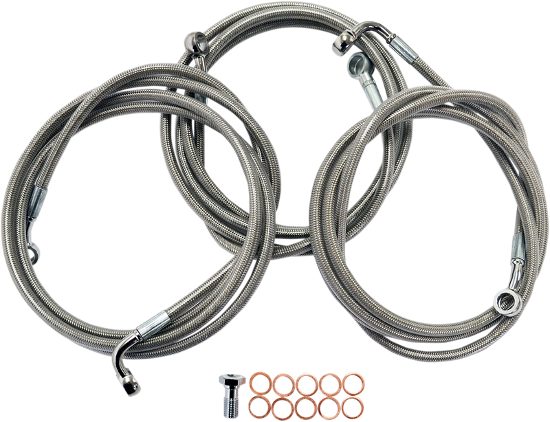 LA CHOPPERS BRAKELINES STAINLESS FOR 12-14" APE BARS ABS MODELS HD - FL '14-'20 - LA-8052B13