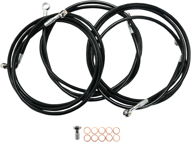 LA CHOPPERS BRAKELINES BLACK FOR 12-14" APE BARS ABS MODELS HD - FL '14-'20 - LA-8052B13B