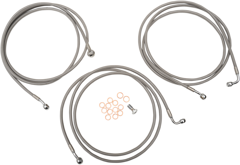 LA CHOPPERS BRAKELINES STAINLESS FOR 18-20" APE BARS ABS MODELS HD - FL '14-'20 - LA-8052B19