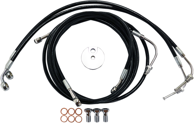 LA CHOPPERS BRAKELINES BLACK FOR 15-17" APE BARS ABS MODELS HD - FLTR '08-'13 - LA-8050B16B