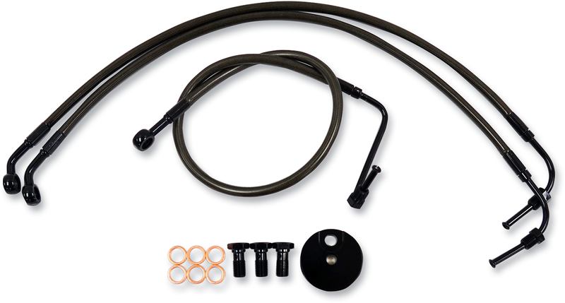 LA CHOPPERS BRAKE LINE 12"-14" APE KIT MIDNIGHT SERIES BLACK - FLH '96'-'07 - LA-8005B13M