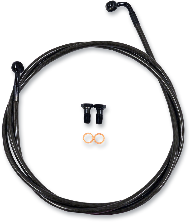 LA CHOPPERS BRAKE LINE MIDNIGHT STAINLESS FOR 15"-17" APE HANGERS - FXST '00-'10 - LA-8130B16M