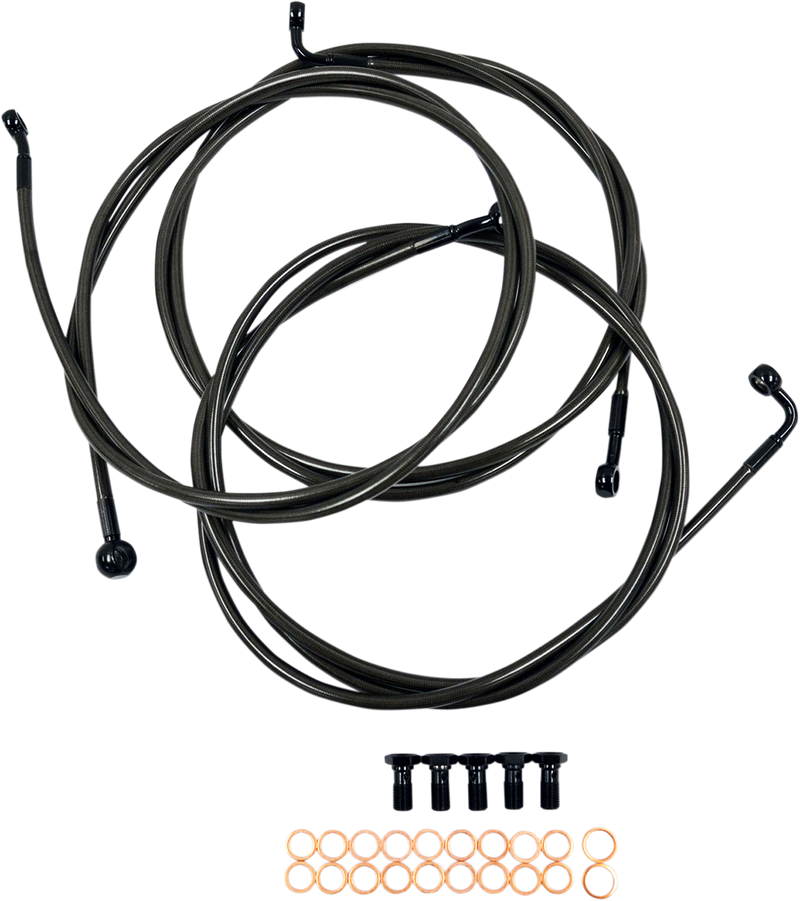 LA CHOPPERS BRAKE LINE MIDNIGHT STAINLESS FOR 12"-14" APE HANGERS - FL '14-'20 - LA-8052B13M