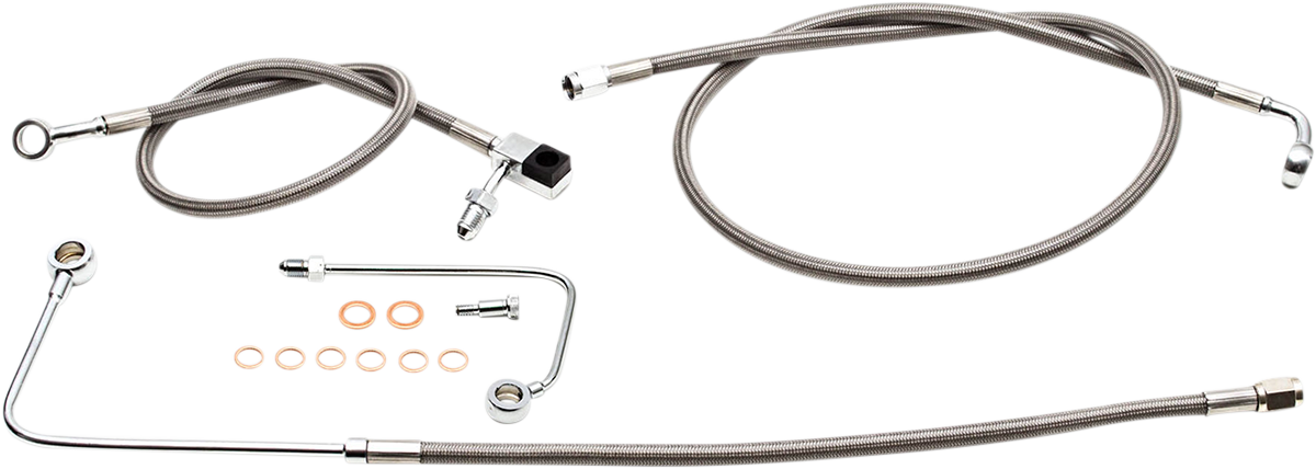 LA CHOPPERS - 12" - 14" HANDLEBAR CABLE/BRAKE & CLUTCH LINE/WIRE KITS AND COMPONENTS / STAINLESS STEEL / NATURAL - LA-8151B13