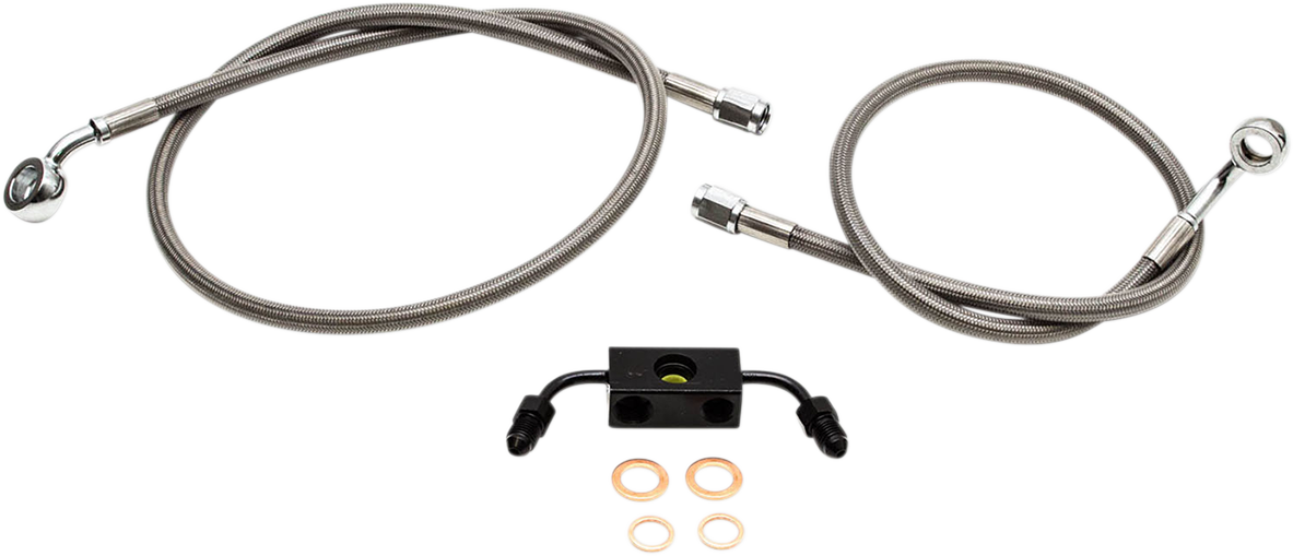 LA CHOPPERS - 12" - 14" HANDLEBAR CABLE/BRAKE & CLUTCH LINE/WIRE KITS AND COMPONENTS / STAINLESS STEEL / NATURAL - LA-8211B13