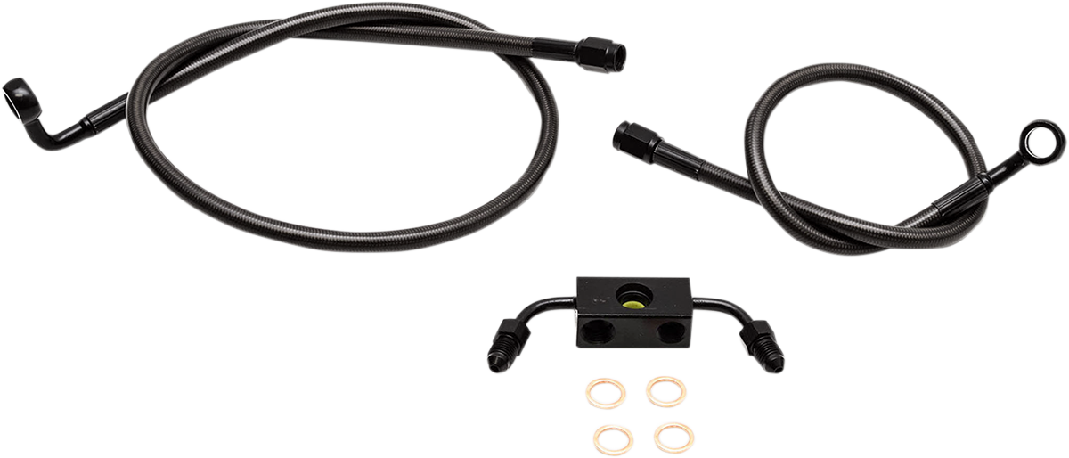 LA CHOPPERS - 12" - 14" HANDLEBAR CABLE/BRAKE & CLUTCH LINE/WIRE KITS AND COMPONENTS / STAINLESS STEEL / BLACK - LA-8321B13M
