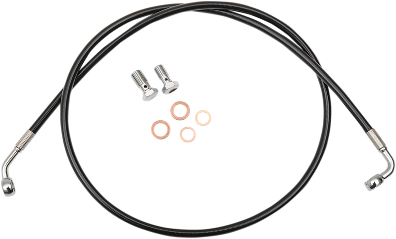 LA CHOPPERS Brake Line - 15" - 17" Ape Hanger Handlebars - Black - FXDF '08-'17 - LA-8230B16B