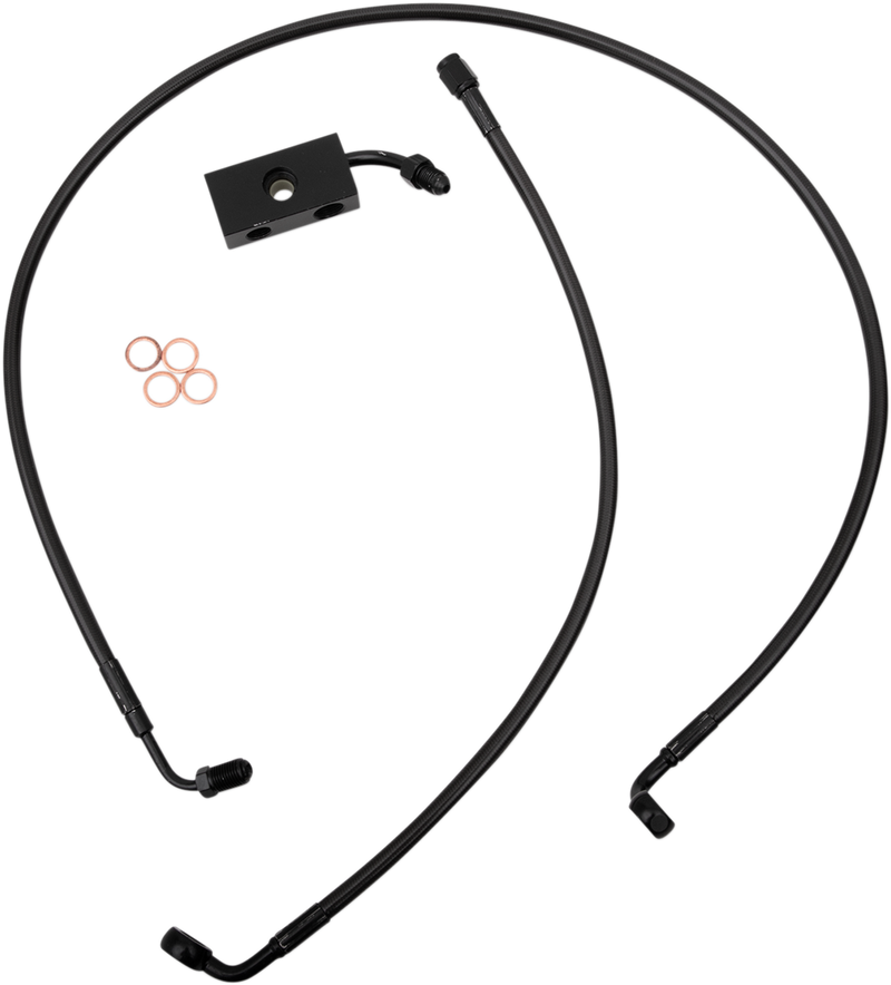 LA CHOPPERS Brake Lines - 18" - 20" Ape Hanger Handlebars - Midnight - Softail '18-'22 - LA-8152B19M