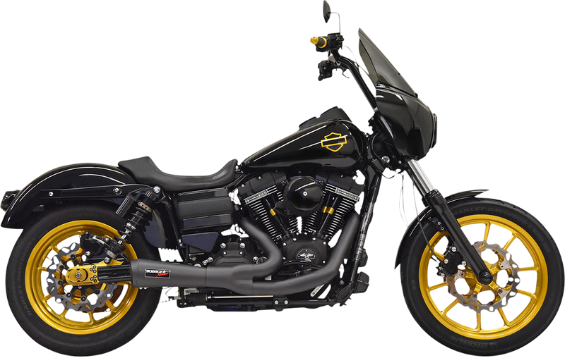 BASSANI XHAUST Ripper 2:1 Exhaust System - Dyna FXD '06-'17 - Black 1D6B - PartsOutlet.com.au