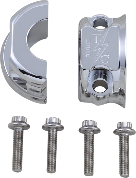 THRASHIN SUPPLY CO. Perch Clamps - Clutch/Brake - 1982-2020 - Chrome TSC-2703-3 - PartsOutlet.com.au