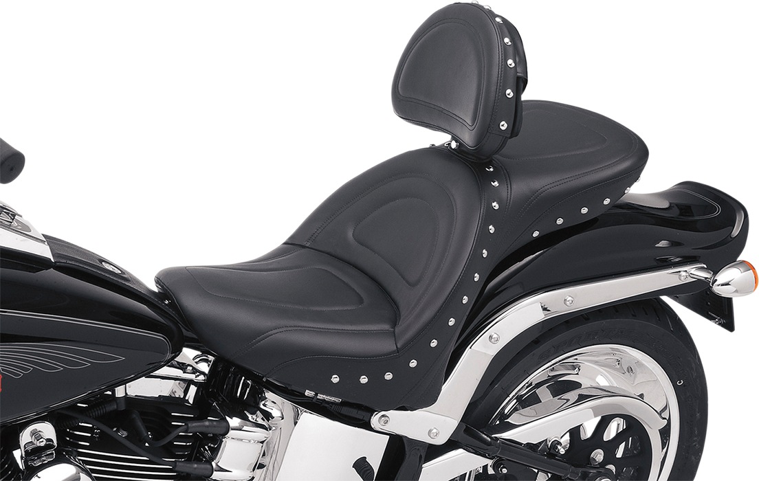 SADDLEMEN Explorer Special Seat W/ Backrest - Softail '00-'06 - 8102J - PartsOutlet.com.au