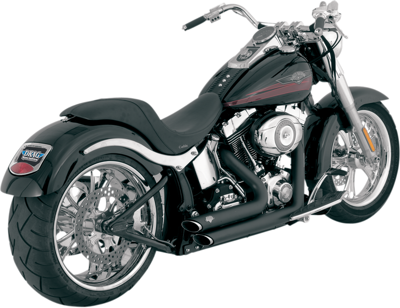 VANCE & HINES Shortshots Staggered Exhaust System - '86 - '11 Softail - Matte Black Ceramic 47221 - PartsOutlet.com.au