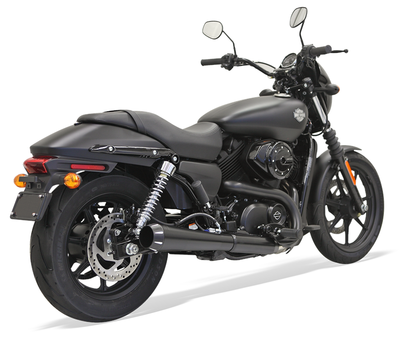 BASSANI XHAUST 4" Black Slip On Muffler - Megaphone - Street 500/750 XG 2015-2019 - 1527RB