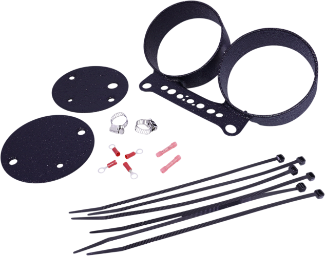 DRAG SPECIALTIES Dual Gauge Bracket - Wrinkle Black - Harley-Davidson 1995-2011 - T21-6924WB - PartsOutlet.com.au