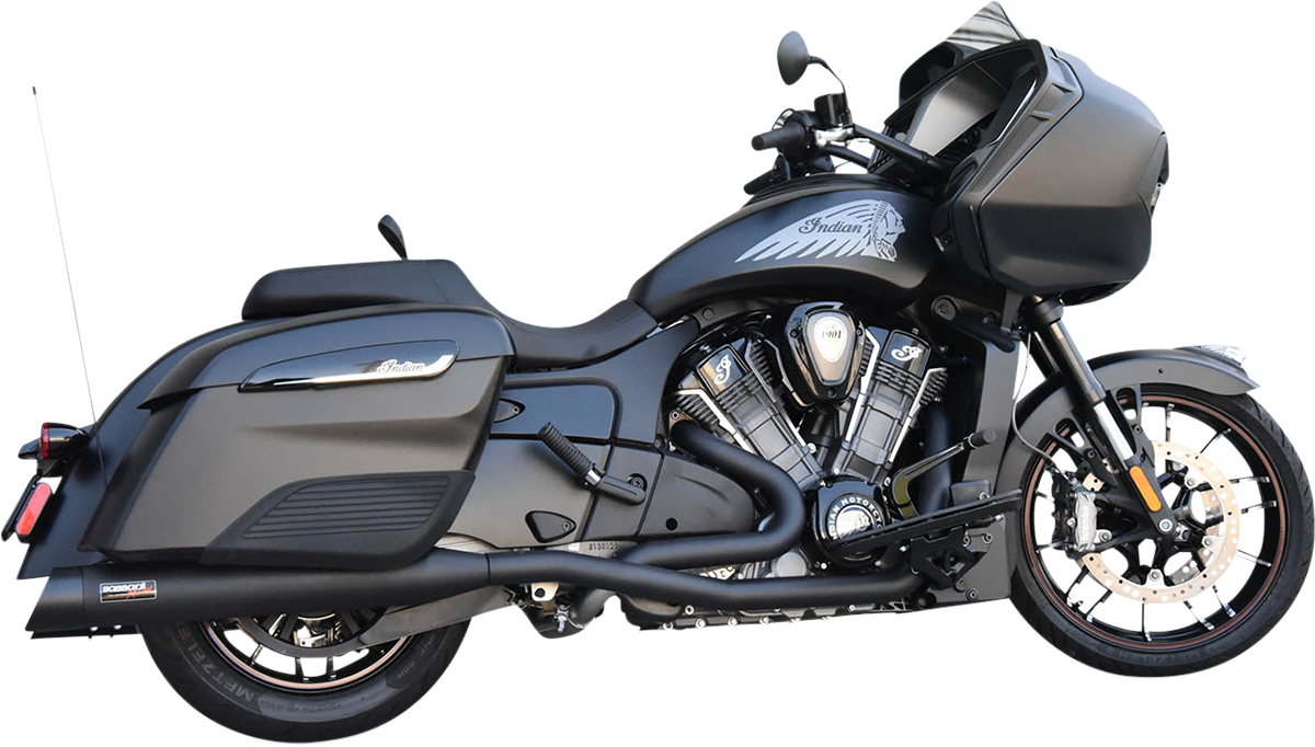 BASSANI XHAUST True Dual Exhaust System - Indian Challenger 2020+ - Black 8H16SB