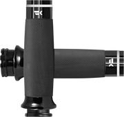 KHROME WERKS Grips - Turbine - Custom Contour - TBW - Black 500120 - PartsOutlet.com.au