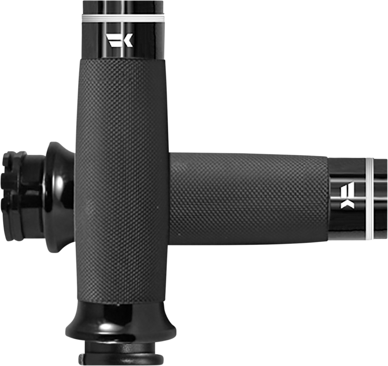 KHROME WERKS Grips - Turbine - Custom Contour - TBW - Black 500120 - PartsOutlet.com.au