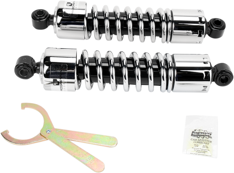 PROGRESSIVE SUSPENSION 412 Series Shock - 12.5" - Harley-Davidson Dyna '91-'17 - Standard - Chrome - Dyna - 412-4038C
