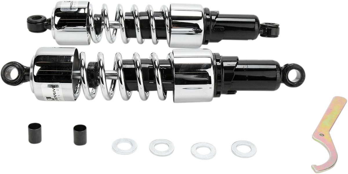 PROGRESSIVE SUSPENSION Shocks - 412 Cruiser Series - Chrome - 14.25" - Honda 1984-1987 - Heavy Duty 412-4226C