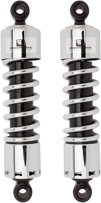 PROGRESSIVE SUSPENSION 412 Series Shock - 12" - Standard - Chrome - Harley-Davidson Dyna 1991-2017 - 412-4036C