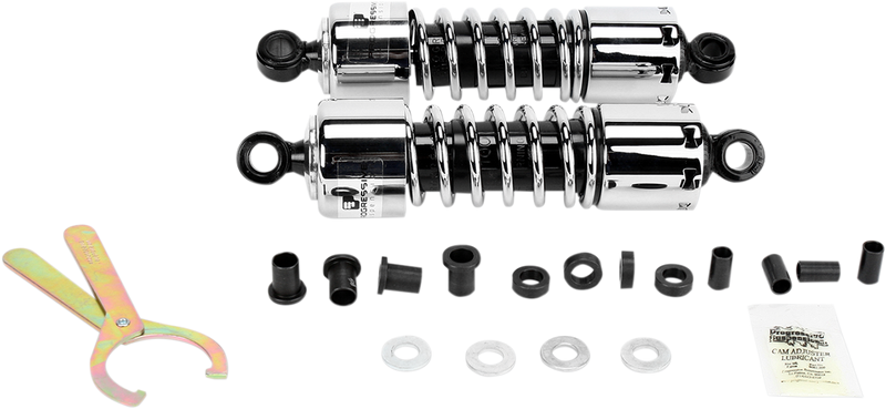 PROGRESSIVE SUSPENSION 412 Series Shock - 11" - Standard - Chrome - Harley-Davidson Touring 1980-2005, Sportster 1979-2003 & FXR 1982-1994 - H-D - 412-4005C