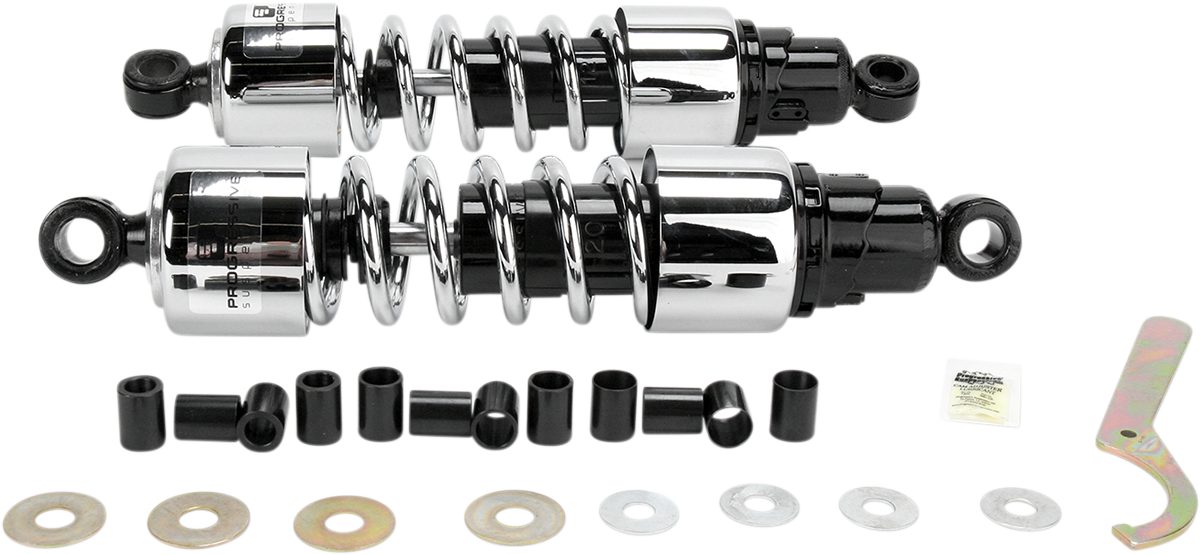 PROGRESSIVE SUSPENSION Shocks - 412 Cruiser Series - Chrome - 13" - Standard Duty 412-4213C