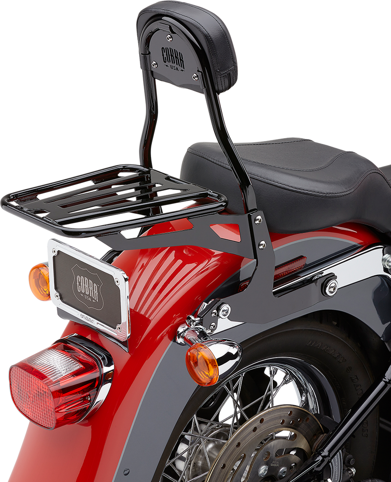 COBRA Backrest Kit - 14" - Black - '00-'17 Softail - 602-2001B
