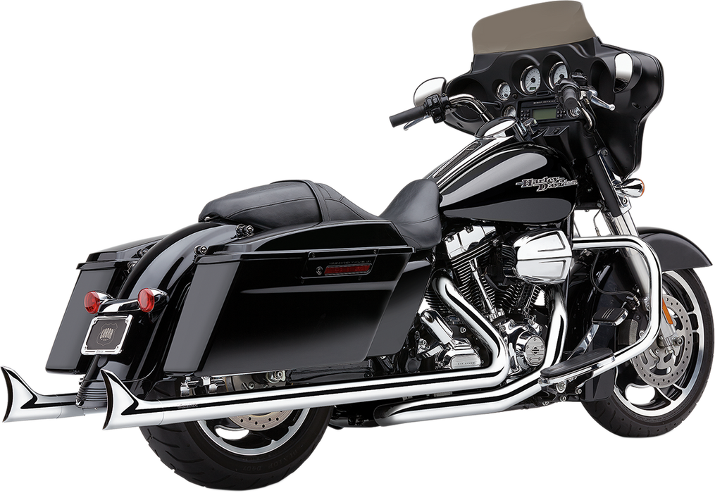 COBRA Dual Speedster Exhaust - Chrome - Fishtail - '10-'16 Dresser 6974 - PartsOutlet.com.au