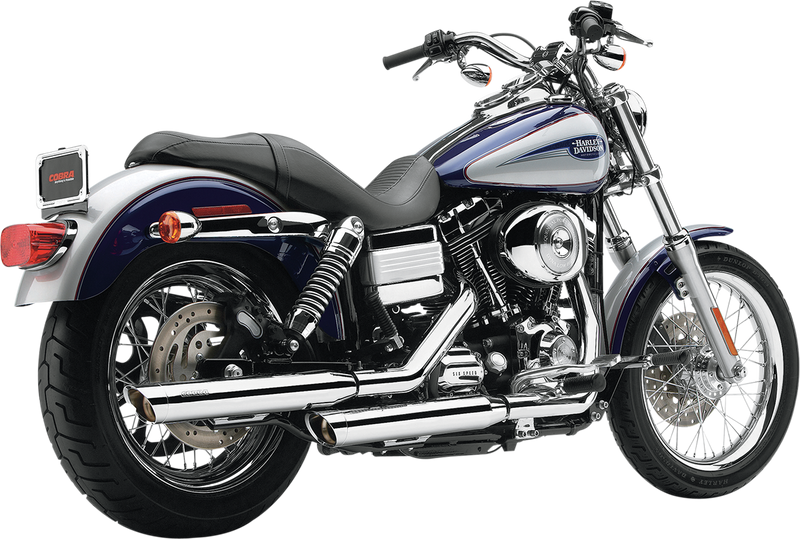 COBRA Slashcut Mufflers - Chrome - '95-'17 FXD 6005 - PartsOutlet.com.au