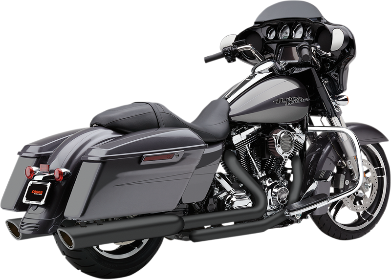 COBRA 909 4" Mufflers - Black - '95-'16 FL Bagger - 6106RB