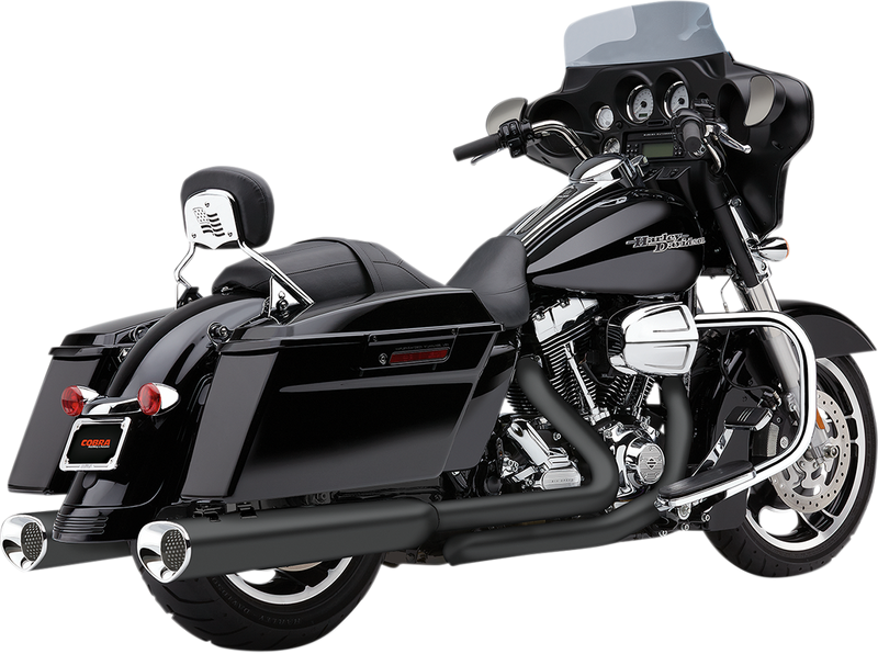 COBRA Tri Flo Mufflers for '95-'16 Bagger - Black 6212RB - PartsOutlet.com.au