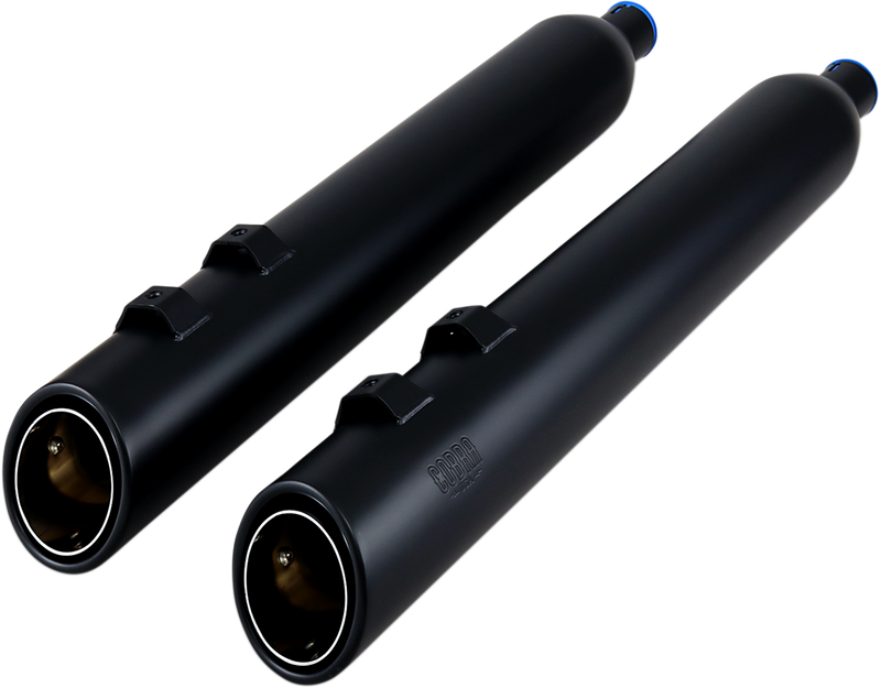 COBRA 909 Uppercut Mufflers for '95-'16 FL - Black 6268RB - PartsOutlet.com.au