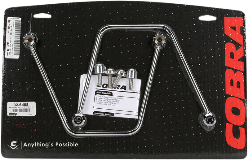 COBRA Saddlebag Support - Chrome - Kawasaki Vulcan 900 2006-2017 - 02-6468 - PartsOutlet.com.au