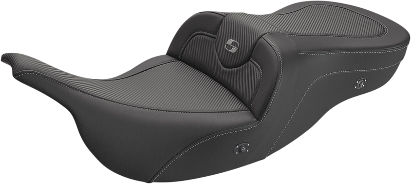 SADDLEMEN Road Sofa Seat - Carbon Fiber - Heated - Electra Glide / Road Glide '97-'07 - 897-07-185HCT - PartsOutlet.com.au