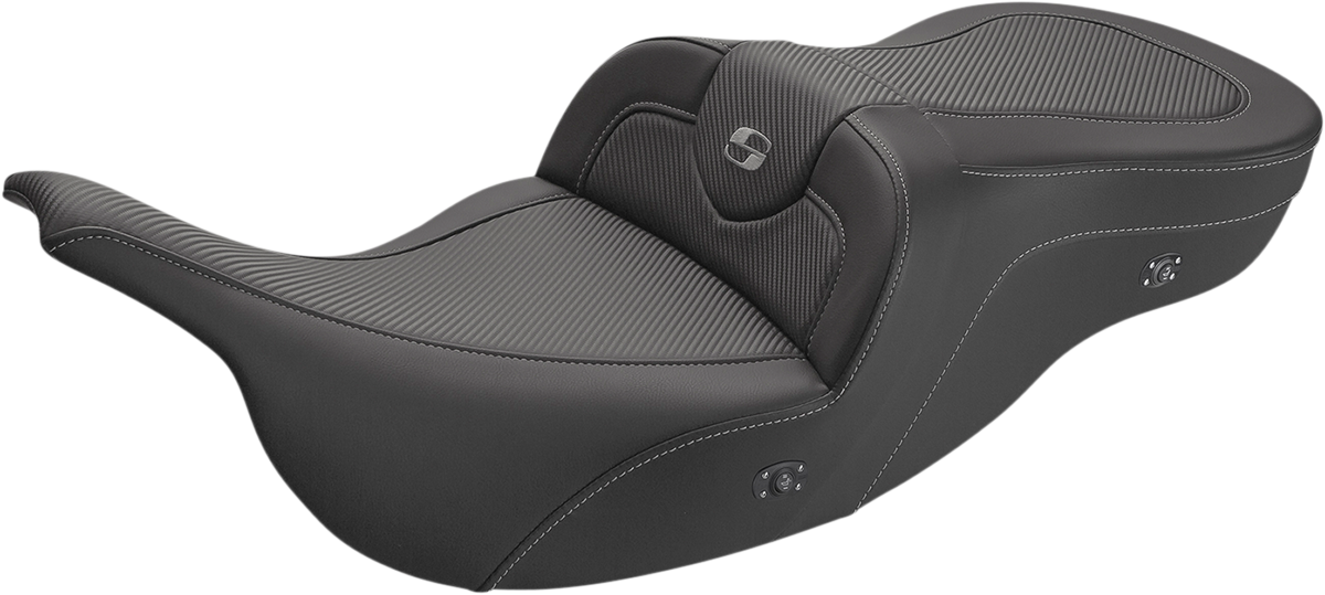 SADDLEMEN Road Sofa Seat - Carbon Fiber - Heated - Electra Glide / Road Glide '97-'07 - 897-07-185HCT - PartsOutlet.com.au