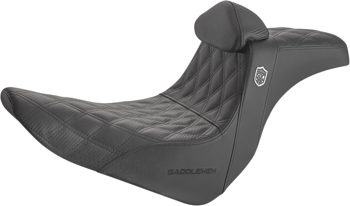 SADDLEMEN SDC Performance Seat - Gripper - Backrest - 18+ Sport Glide / Low Rider - SC81829DBRT - PartsOutlet.com.au