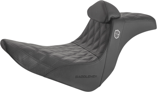 SADDLEMEN SDC Performance Seat - Gripper - Backrest - 18+ Sport Glide / Low Rider - SC81829DBRT - PartsOutlet.com.au