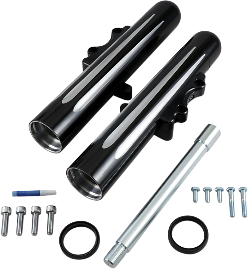 ARLEN NESS DEEP CUT "HOT LEG" FORK LEGS, BLACK - '14-'23 FLT / DUAL DISC - 40-512