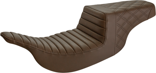 SADDLEMEN Step Up Seat - Tuck and Roll/Lattice Stitched - Brown - '97-'07 Electra Glide / Road Glide - 897-07-176BR - PartsOutlet.com.au