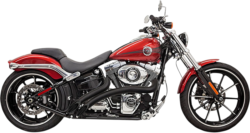 BASSANI XHAUST Radial Sweeper Exhaust - Black Softail 86+ , Dyna 06+ - 1SD1FB - PartsOutlet.com.au