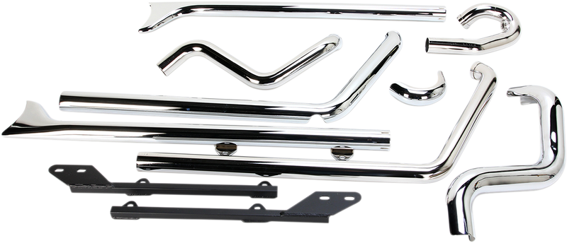 BASSANI XHAUST Bassani True Dual Fishtail Exhaust - 36" - Chrome - '89-'17 Softail- without Baffles 1S26E-36