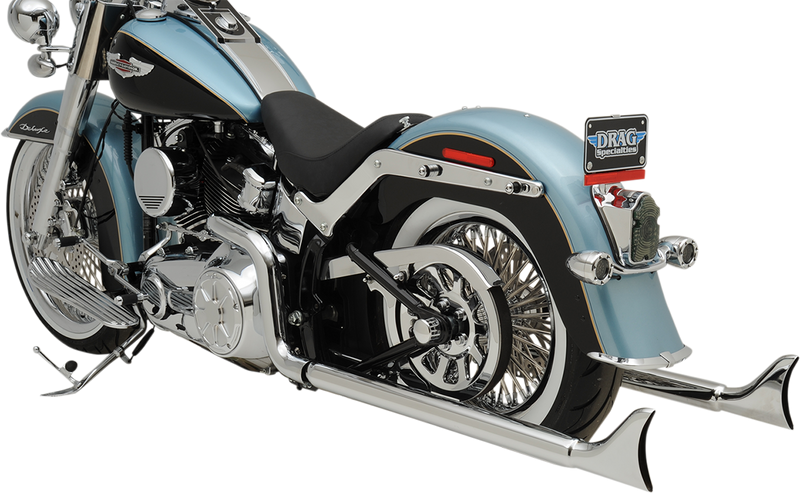 BASSANI XHAUST Chrome True Duals w/36 in. 2.25" Fishtail Mufflers without baffles - '89-'17 Softail - 1S46E-36