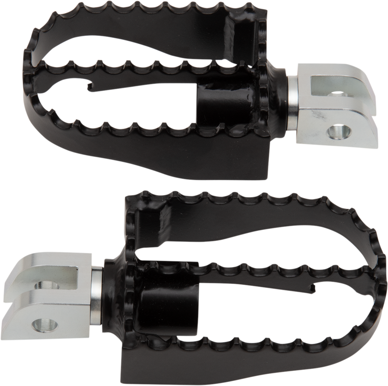 BURLY BRAND MX Footpegs - Driver - Black/Chrome - '18-'23 - B13-1007B - PartsOutlet.com.au