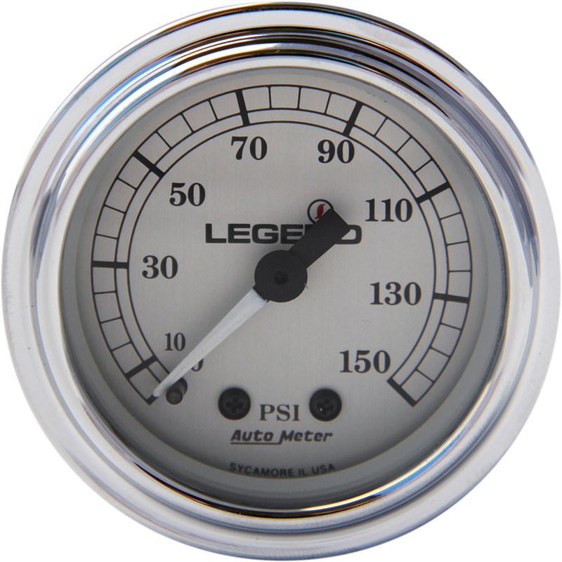 LEGEND SUSPENSION Fairing Mounted LED Backlit PSI Gauges - Silver - '97-'13 FL - 2212-0485 - PartsOutlet.com.au