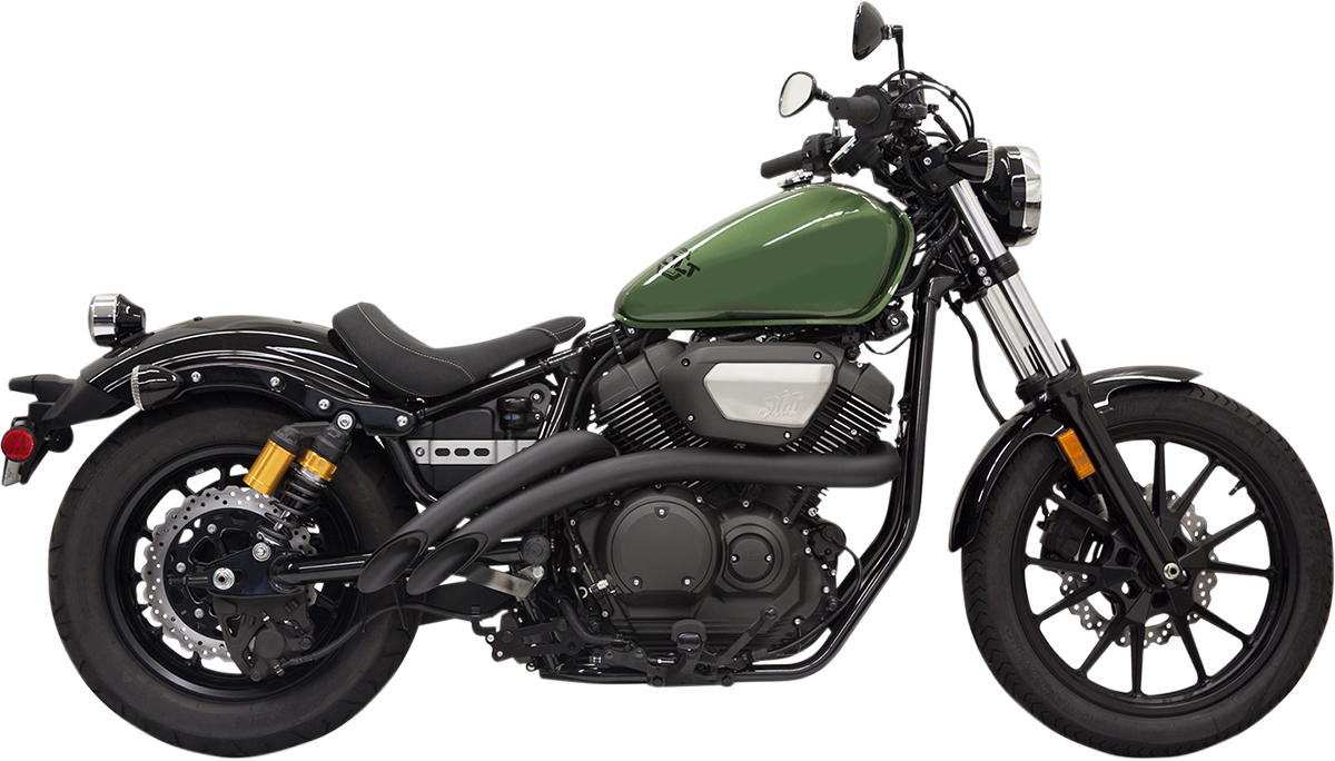 BASSANI XHAUST Sweeper Exhaust - Black - 2014-2019 Yamaha Bolt 3B1F2B - PartsOutlet.com.au