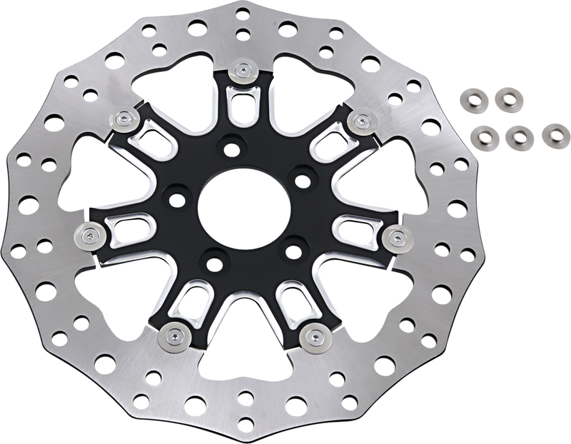 ARLEN NESS Front Rotor - 7-VALVE BRAKE ROTORS, BLACK - 11.8" - Harley-Davidson '06-'17 - 33-10301-202