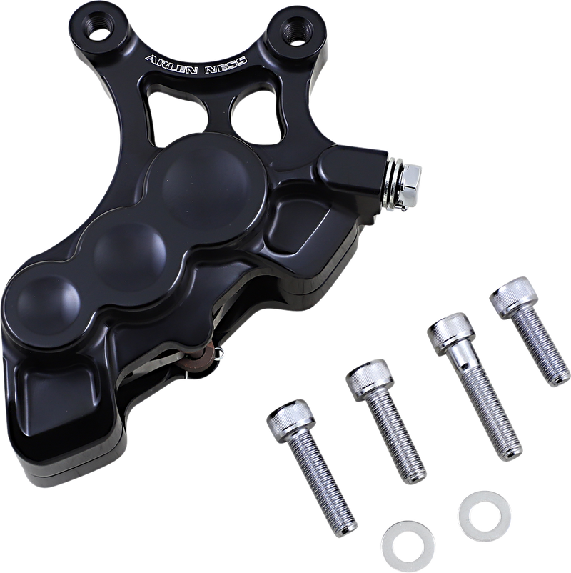 ARLEN NESS 6-PISTON DIFFERENTIAL BORE BRAKE CALIPERS, 14" BLACK - Front Left - Harley-Davidson '06-'22 - 02-211