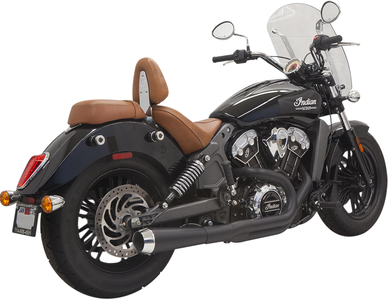 BASSANI XHAUST Road Rage 2:1 Exhaust - Black - Short - '15-'21 Indian Scout 8S12JB - PartsOutlet.com.au