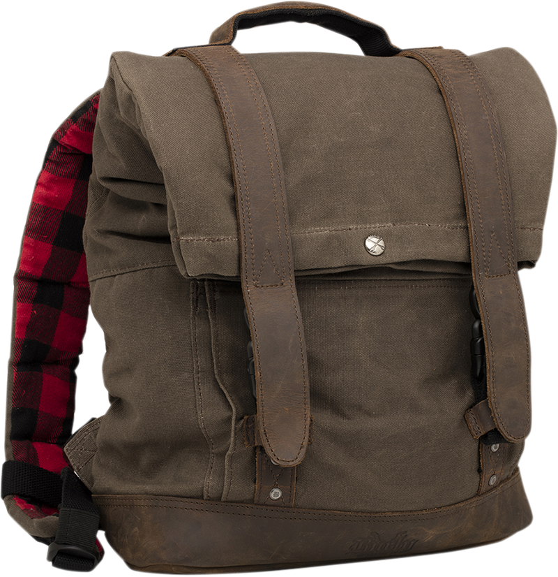 BURLY BRAND Roll Top Backpack - Dark Oak B15-1020D - PartsOutlet.com.au